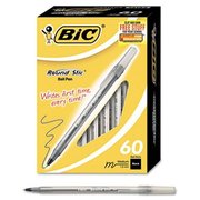 BIC Bic GSM609-BK Round Stic Ballpoint Pen  Black Ink  Medium Point  1.0 mm  60 per Box GSM609-BK